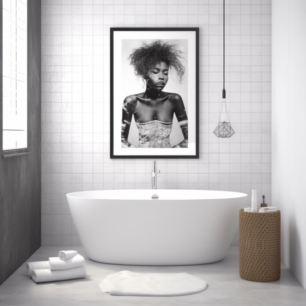 African American Woman Bathroom Wall Art